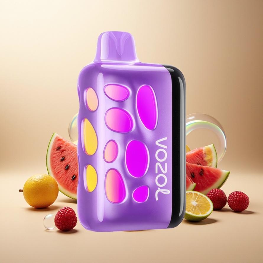 VOZOL RAVE 40000 Engångsvape Vattenmelon Razz Rancher Svensk Grossist – 270° Glöd, Beat-Synced, 80% Laddning på 20 Min, 1000mAh