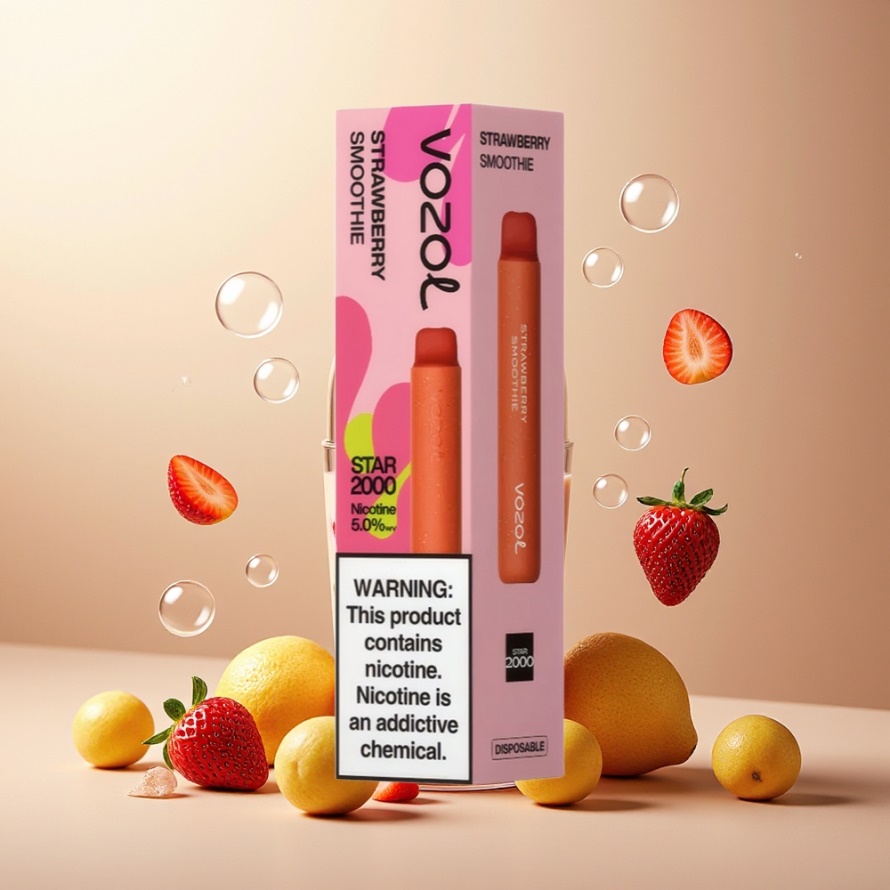 VOZOL STAR 2000 Engångs Vape Jordgubbssmoothie 2000 Puff 800mAh svensk grossist