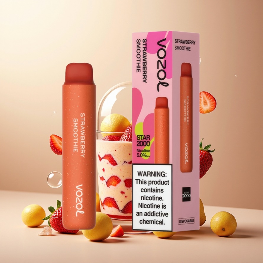 VOZOL STAR 2000 Engångs Vape Jordgubbssmoothie 2000 Puff 800mAh svensk grossist
