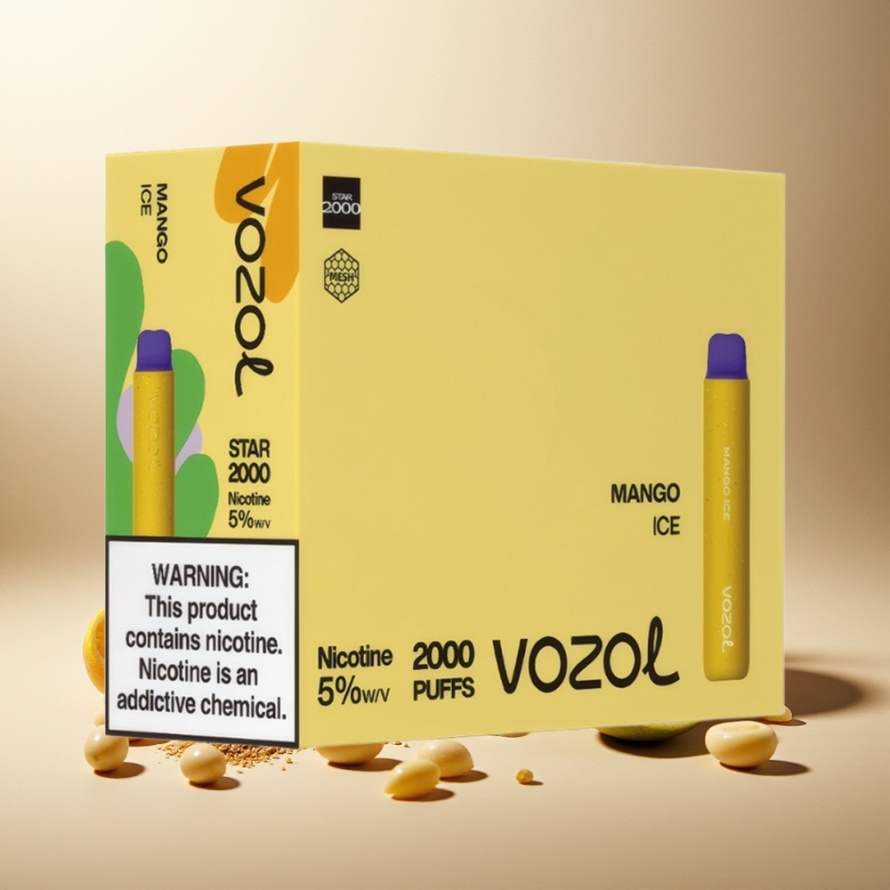 VOZOL STAR 2000 Engångs Vape Mango Is med 800mAh & 2000 puff svensk grossist