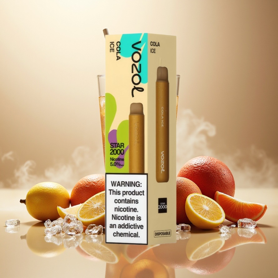 VOZOL STAR 2000 Engångs-vape Cola Is med 2000 puffar, mjuk munstycke och svensk grossist