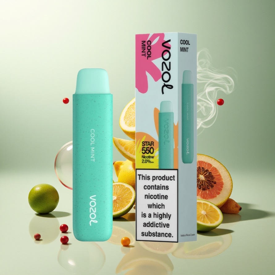 VOZOL STAR 550 Engångsvape Kylmynta 550 Puff 2ML 450mAh Svensk Grossist