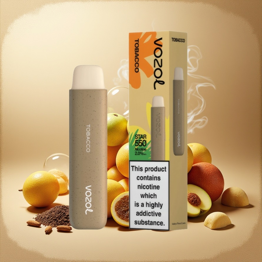 VOZOL STAR 550 Engångsvape Tobak Svensk Grossist – 2ML, 450mAh, 550 Puffar, 20mg/ml Nikotin