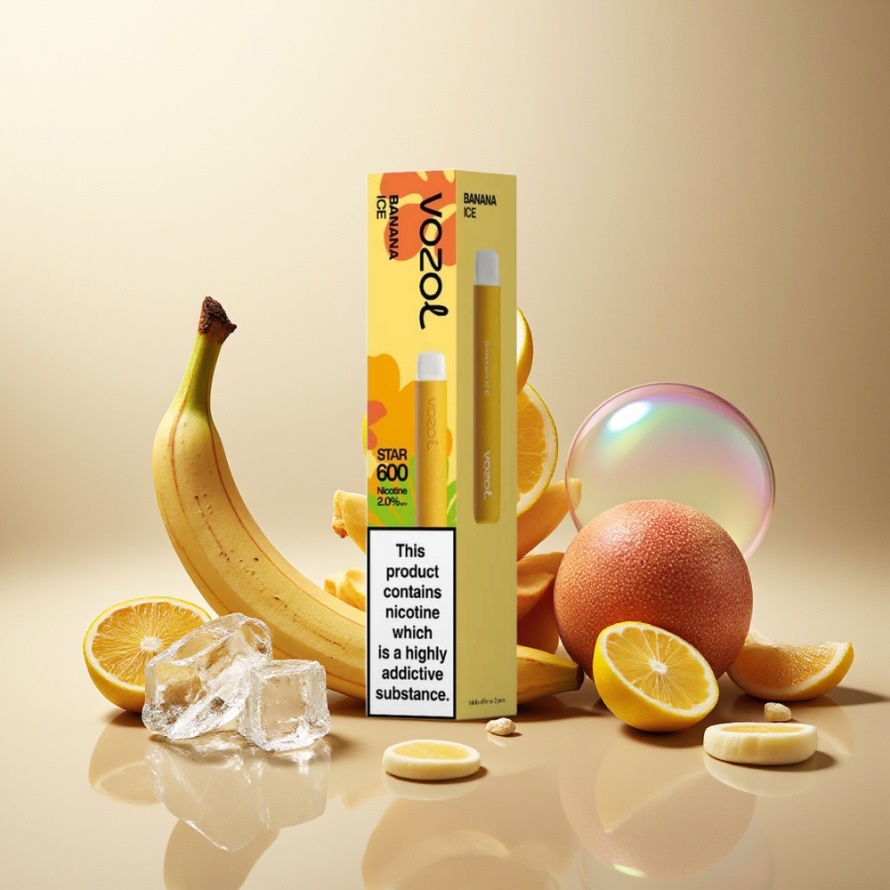 VOZOL STAR 600 Engångs Vape Bananis med 500mAh & 20mg/ml svensk grossist