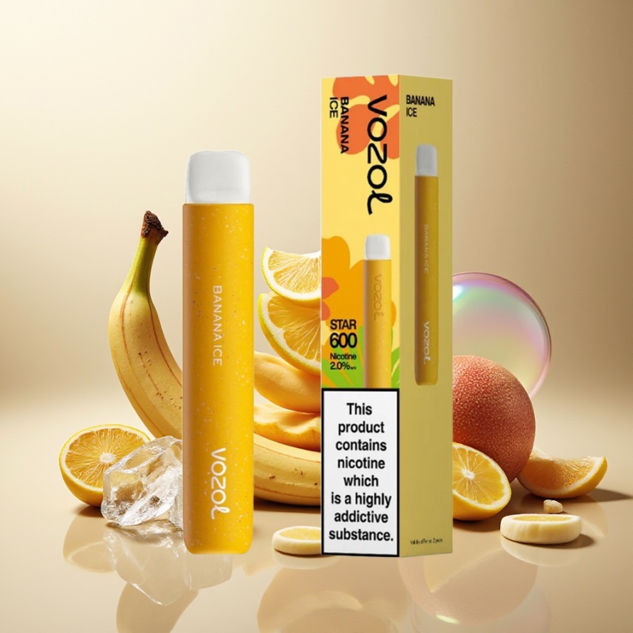 VOZOL STAR 600 Engångs Vape Bananis med 500mAh & 20mg/ml svensk grossist