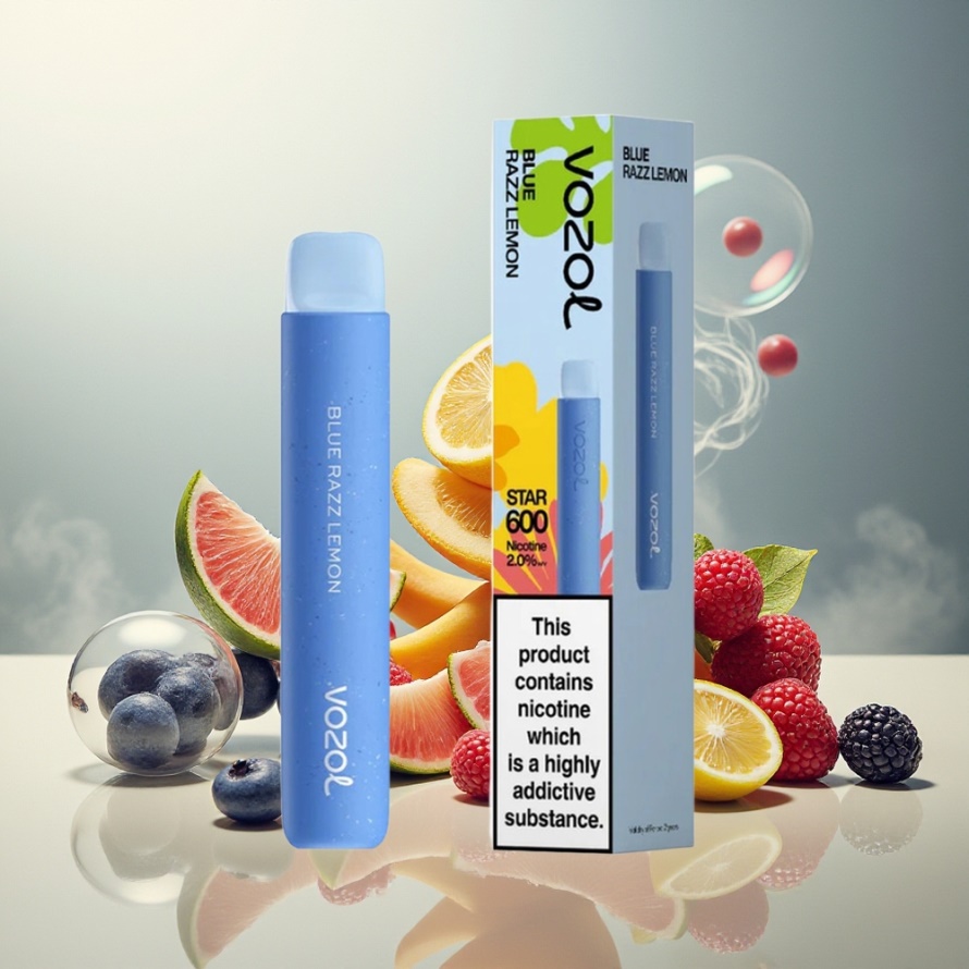VOZOL STAR 600 Engångs Vape Blå Hallon Citron med 600 puffar och 500mAh - svensk grossist
