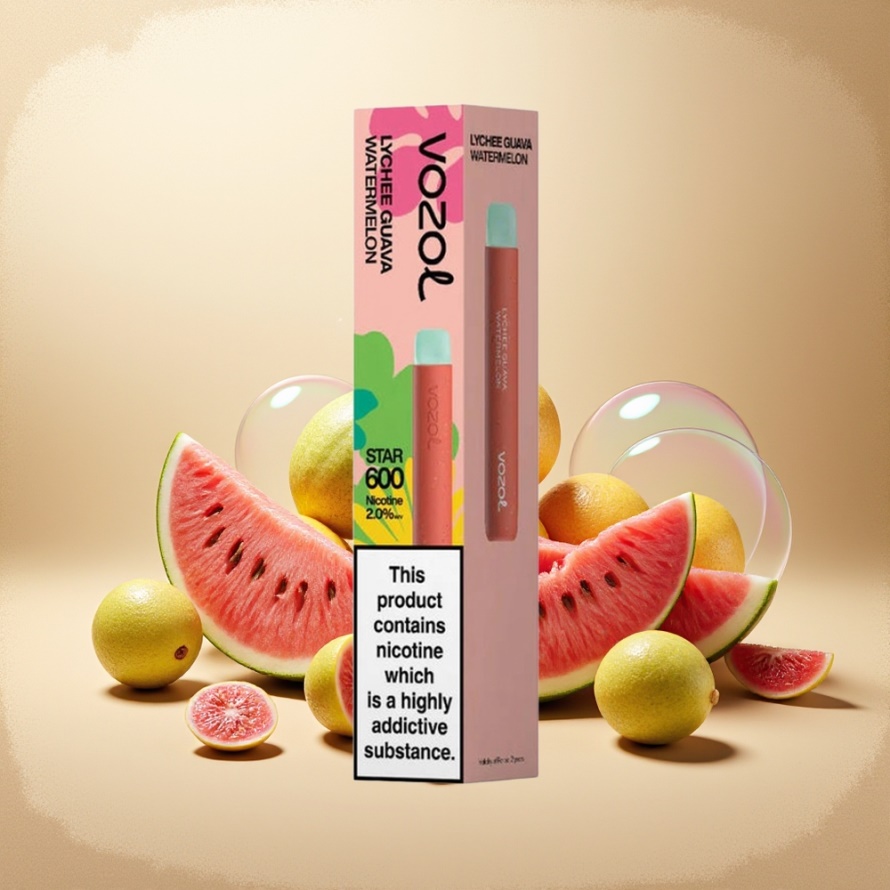 VOZOL STAR 600 Engångs Vape Litchi Guava Vattenmelon 2ML 600 puff svensk grossist