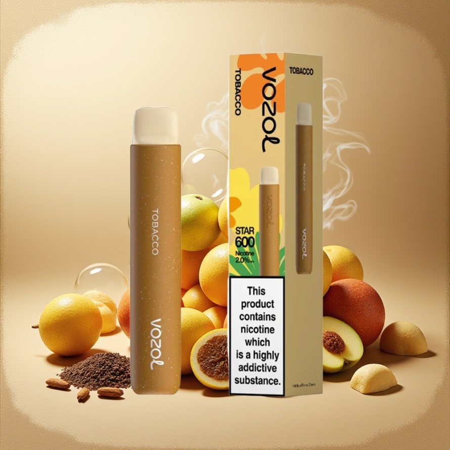 VOZOL STAR 600 Engångs Vape Tobak med 600 puffar och 500mAh – svensk grossist