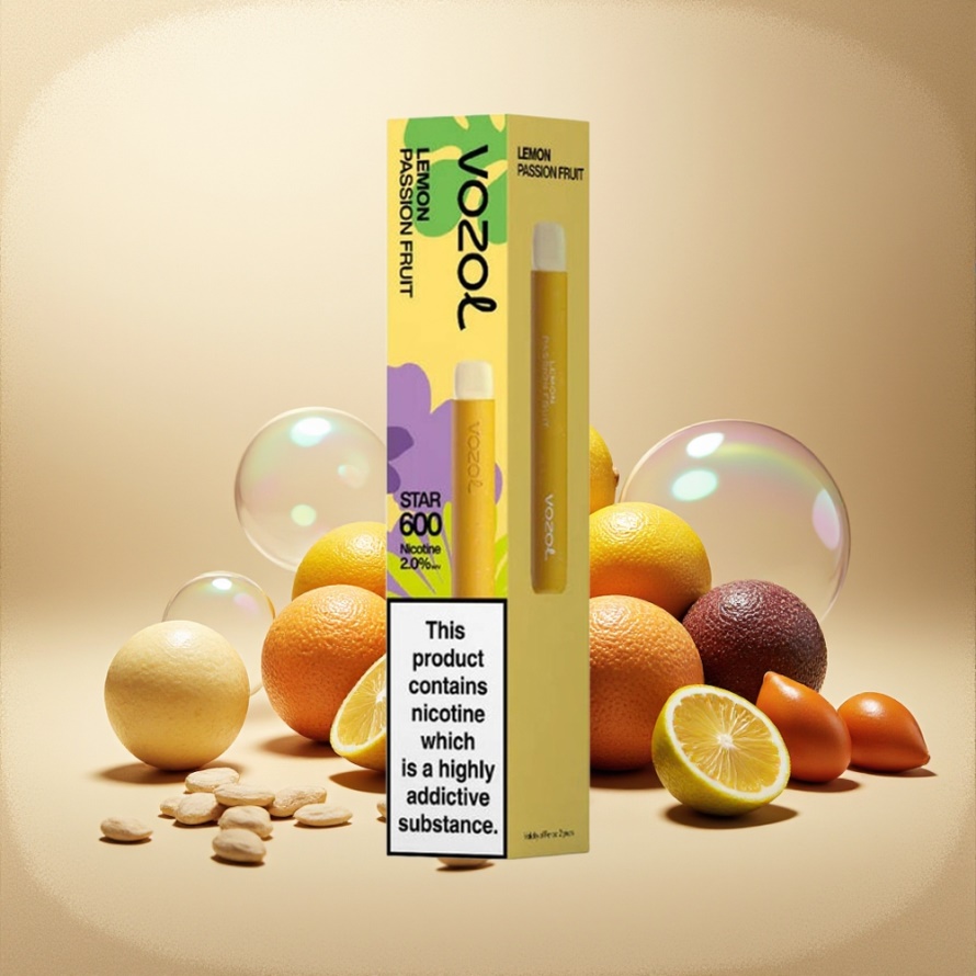 VOZOL STAR 600 Engångsvape Citron Passionfrukt 2ML 20mg/ml 600 puff svensk grossist