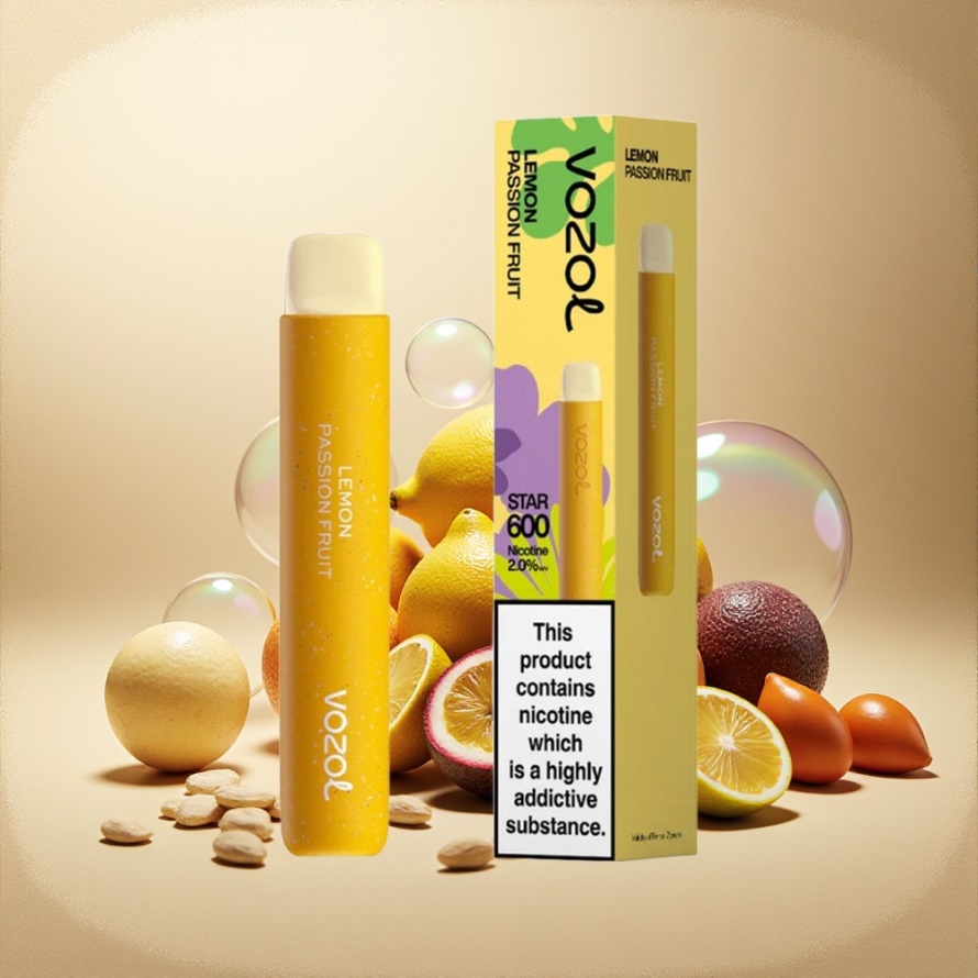 VOZOL STAR 600 Engångsvape Citron Passionfrukt 2ML 20mg/ml 600 puff svensk grossist