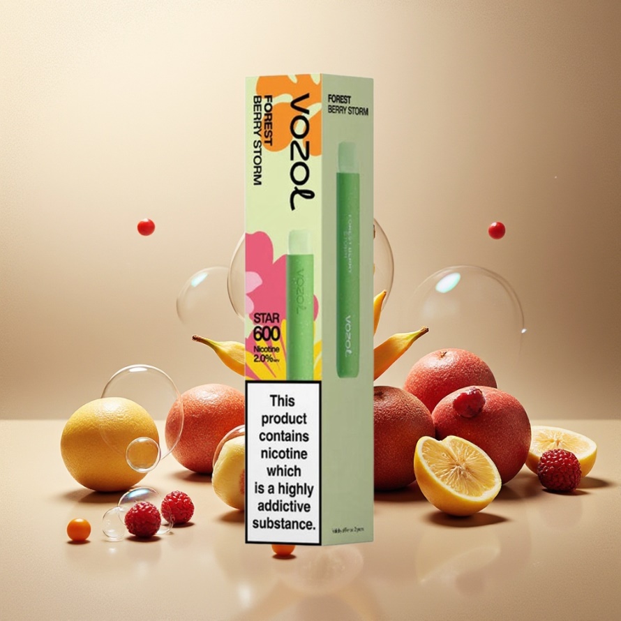 VOZOL STAR 600 Engångsvape Skogsbär Storm 2ML 500mAh Mesh Coil svensk grossist