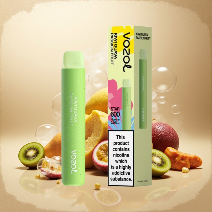 VOZOL STAR 600 Svensk Grossist Engångs Vape Kiwi Guava Passionsfrukt 2ML 600 Puffs 500mAh