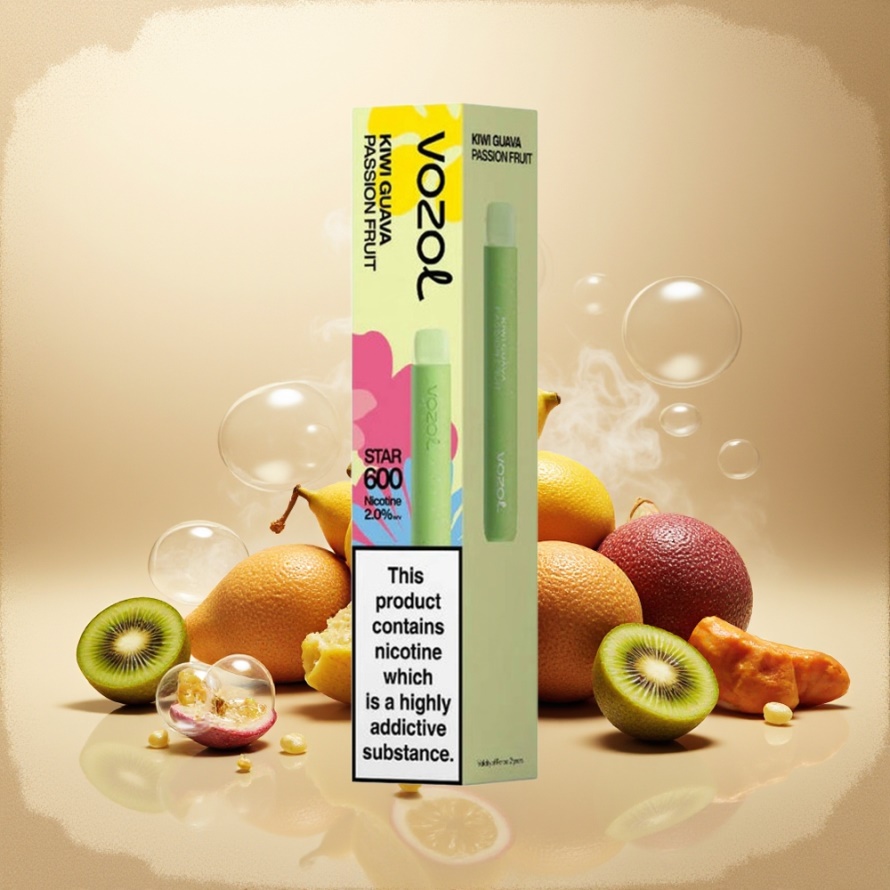 VOZOL STAR 600 Svensk Grossist Engångs Vape Kiwi Guava Passionsfrukt 2ML 600 Puffs 500mAh