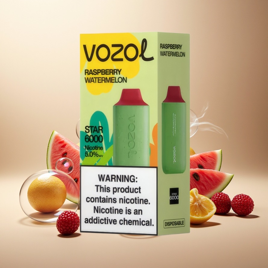 VOZOL STAR 6000 Engångs Vape Hallon Vattenmelon 14ML 6000 Puff Type-C Svensk Grossist