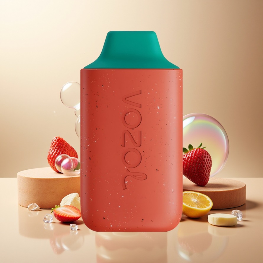 VOZOL STAR 6000 Engångs Vape Jordgubbglass 65% PCR Svensk Grossist Type-C 14ML 6000 Puffs