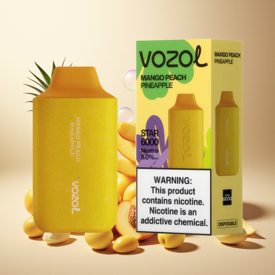 VOZOL STAR 6000 Engångs Vape Mango Persika Ananas - 14ML, 6000 Puff, 50mg/ml, svensk grossist