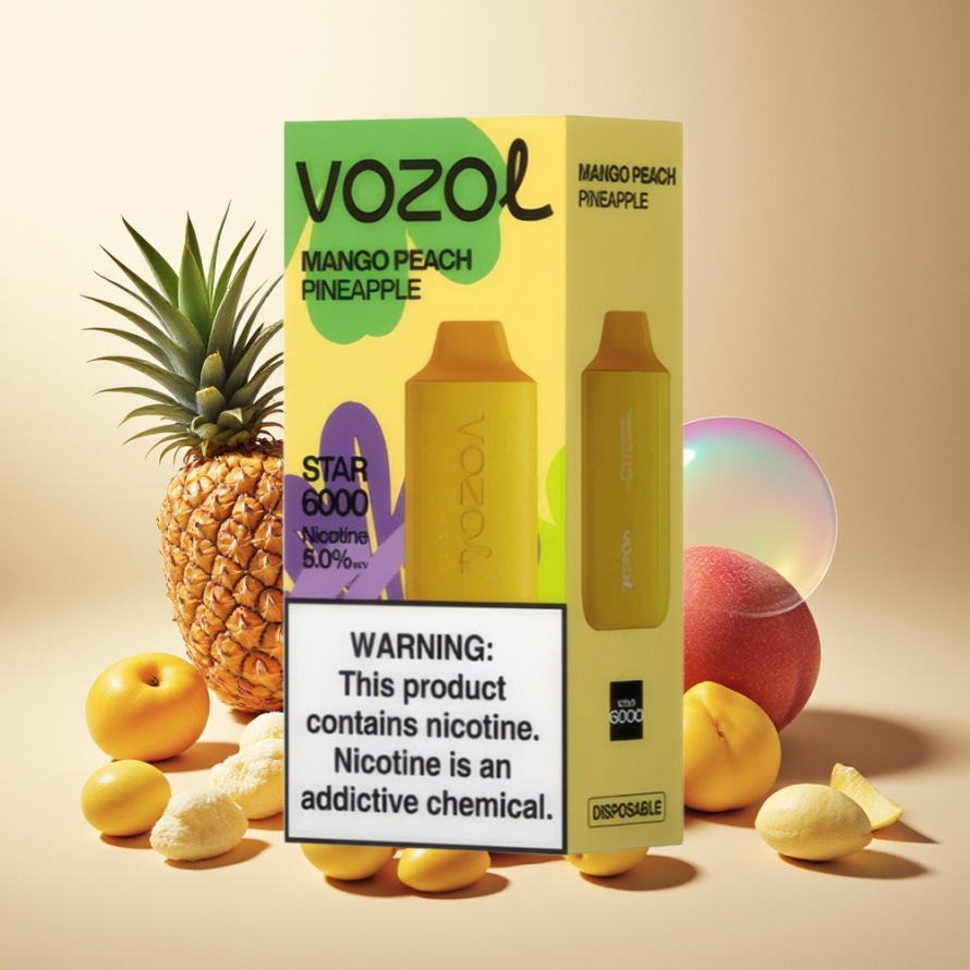 VOZOL STAR 6000 Engångs Vape Mango Persika Ananas - 14ML, 6000 Puff, 50mg/ml, svensk grossist