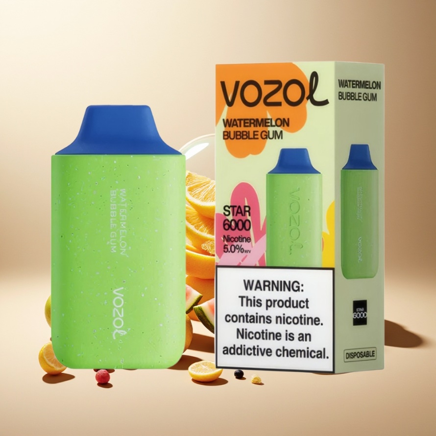 VOZOL STAR 6000 Engångs-vattenmelon Tuggummi Vape 14ML 6000 Puff svensk grossist