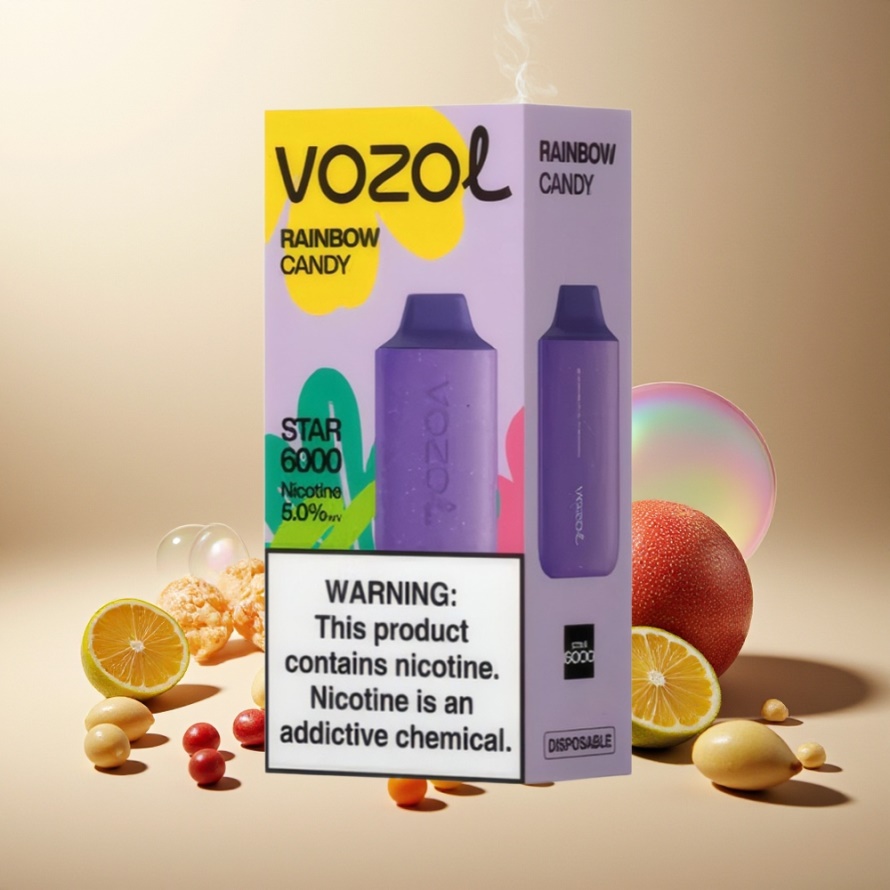 VOZOL STAR 6000 Engångsvape Regnbågsgodis 14ML 6000 Puff svensk grossist