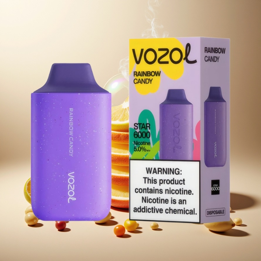 VOZOL STAR 6000 Engångsvape Regnbågsgodis 14ML 6000 Puff svensk grossist