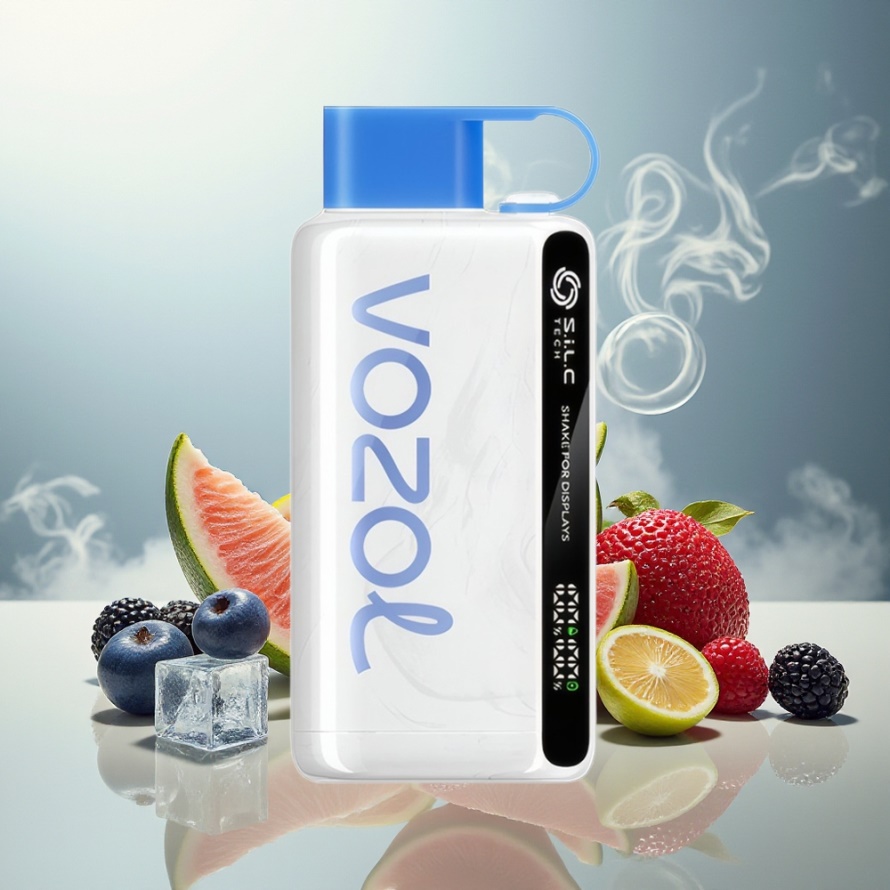 VOZOL STAR 9000/12000 Engångsvape Blå Hallon Is med 650mAh & svensk grossist