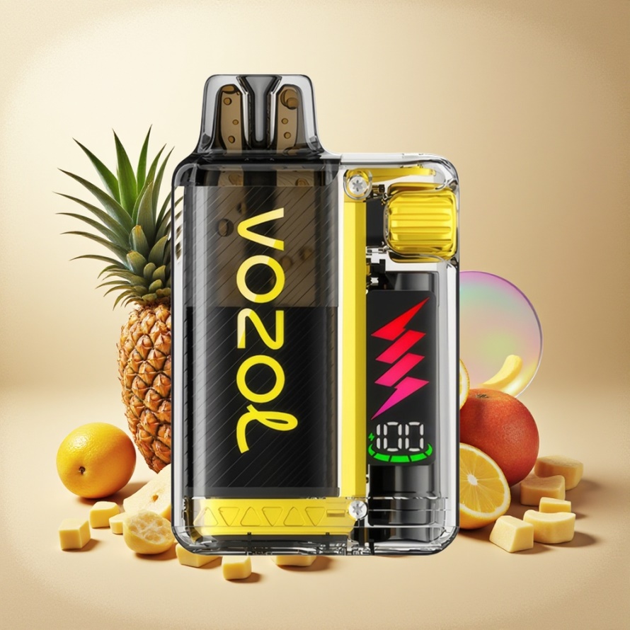 VOZOL VISTA PLUG 6000/10000 Engångs Vape Ananas Citron – Svensk Grossist – 360° Smakfrihet, Synlig E-Vätska, 650mAh