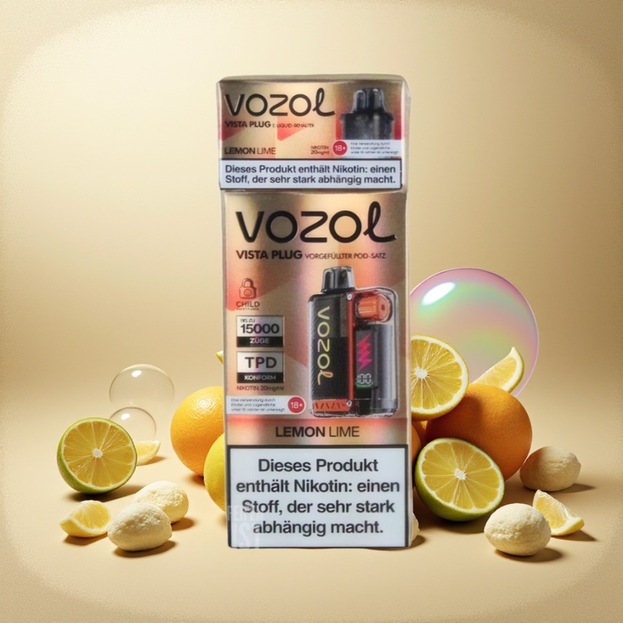 VOZOL VISTA PLUG 6000/10000 Engångs Vape Citron Lime – Svensk Grossist – 360° Smakfrihet, 650mAh, Synlig E-Vätska