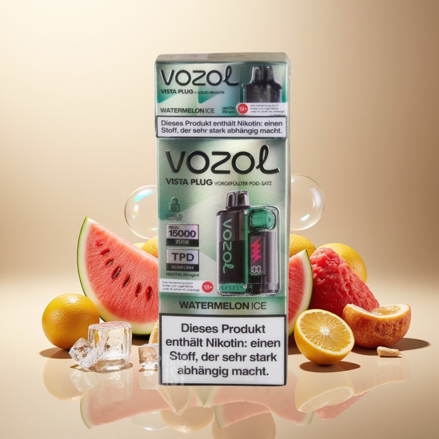 VOZOL VISTA PLUG 6000/10000 Svensk Grossist Engångs Vape Vattenmelon Is med 26 Smaker & 650mAh Batteri