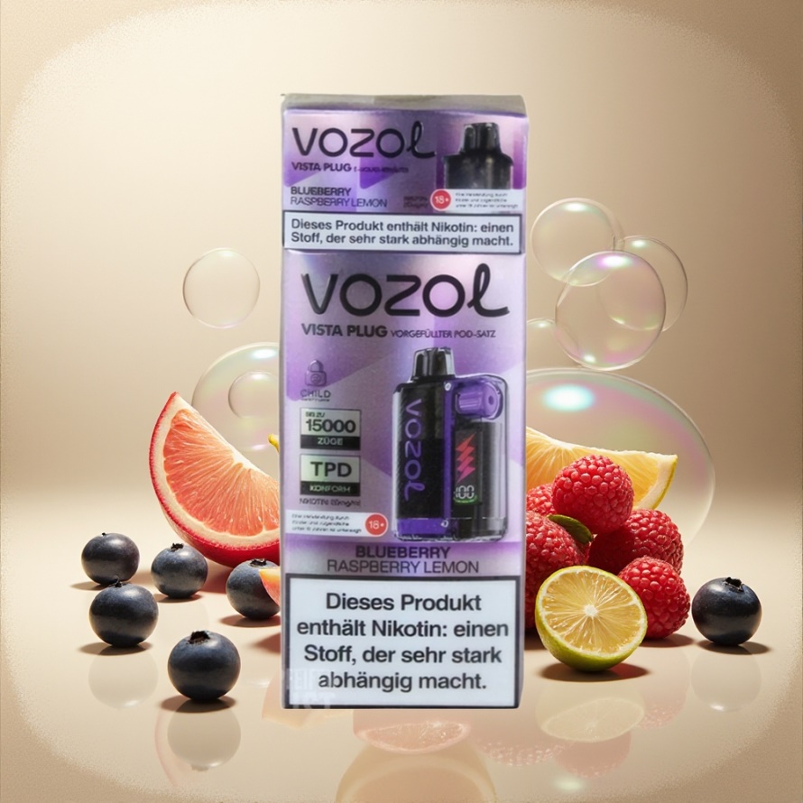 VOZOL VISTA PLUG 6000/10000 Svensk Grossist Engångsvape Blåbär Hallon Citron med 360° Smakfrihet & 650mAh