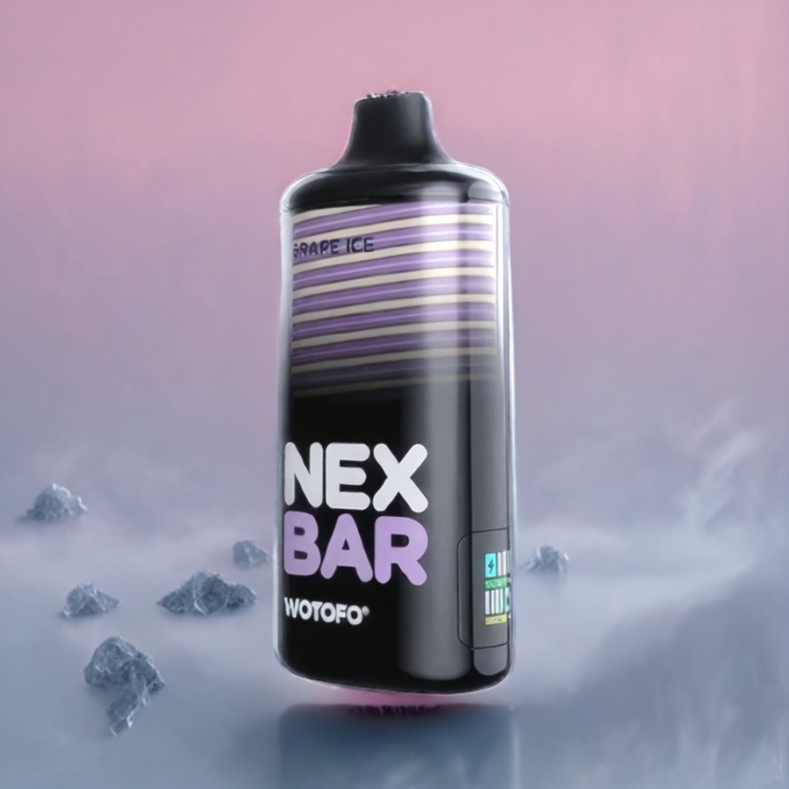 Wotofo nexBAR 18000 Puffs Disposable Vape Druvis (Grape Ice) med Dual nexMESH, Type-C & 21ml svensk grossist