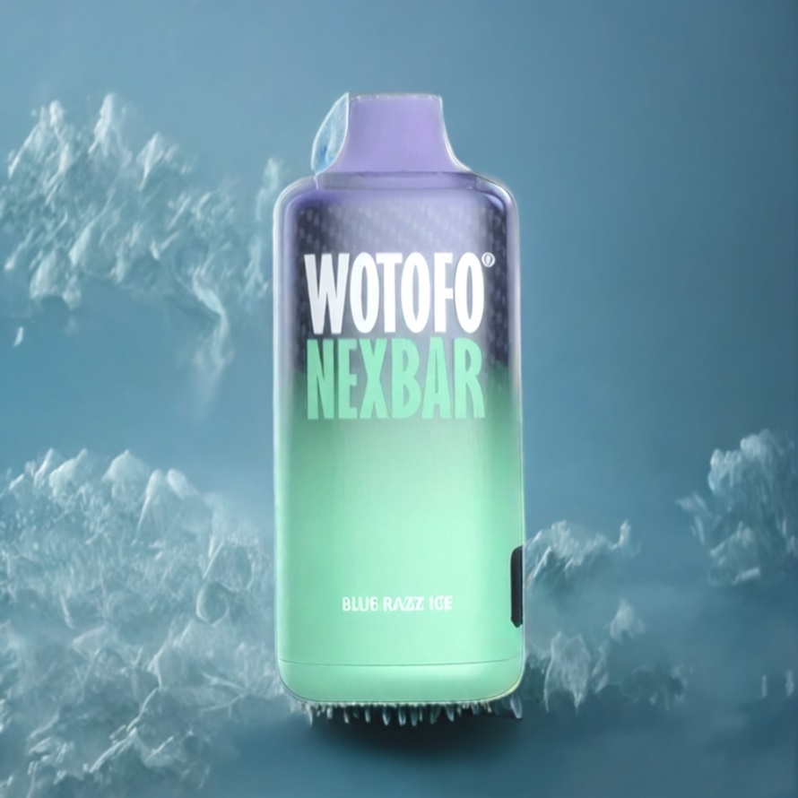 Wotofo nexBar 10000 Puffs Disposable Vape Blå Hallon Is 20ml 500mAh Type-C svensk grossist