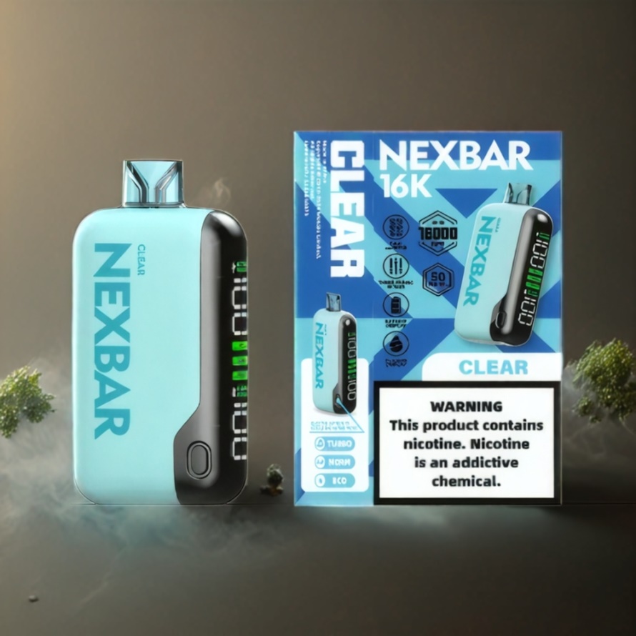Wotofo nexBar 16000 Puffs Engångsvape Clear Svensk Grossist med 20ml E-Liquid & Dual Mesh Coil