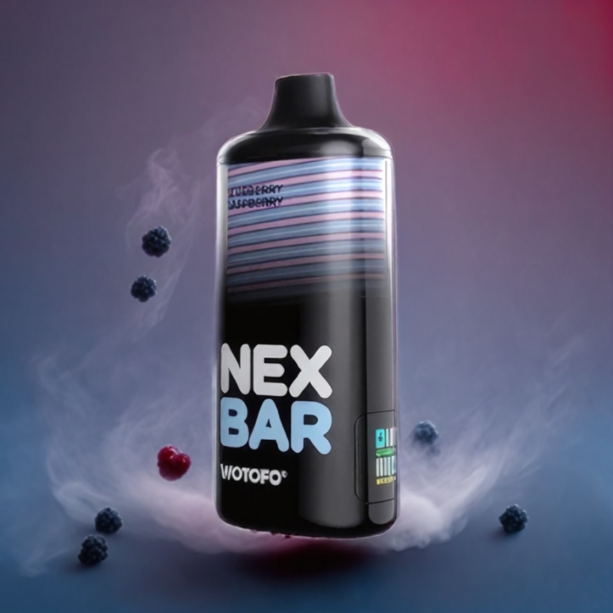 Wotofo nexBar 18000 Puffs Engångs Vape Blåbär Hallon svensk grossist med 21ml E-Liquid & Type-C